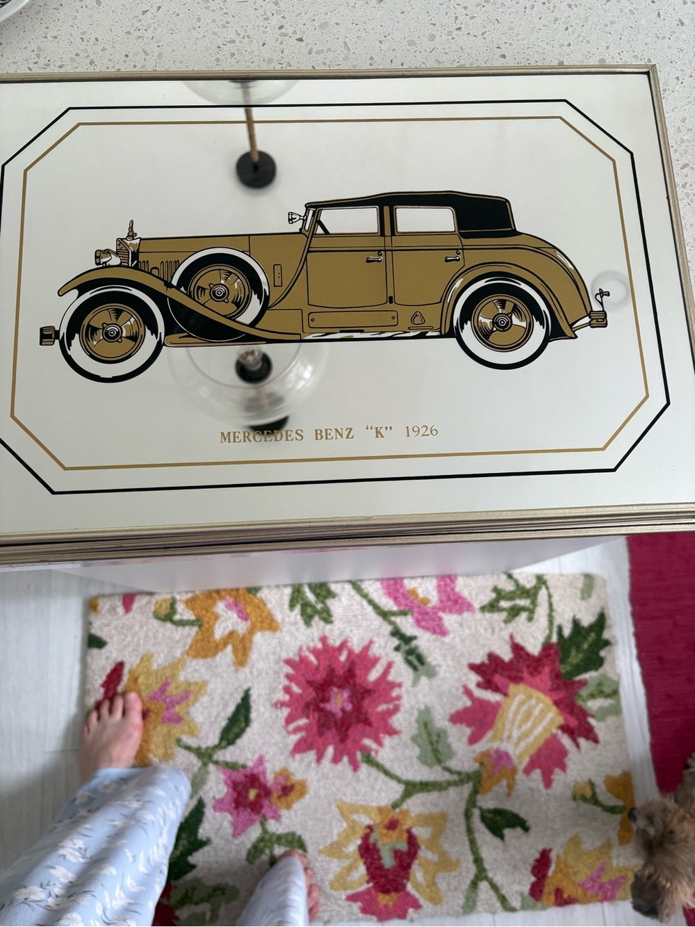 Set of 3 Vintage Car Wall Mirrors Bar decor. Black & Gold Illustration - Picture 3 of 3